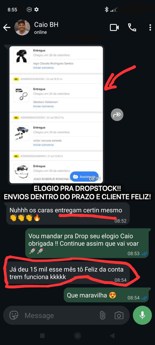 Caio - 15 mil de faturamento em 40 dias e Elogio para a DropStock!! Obrigado Caio de BH